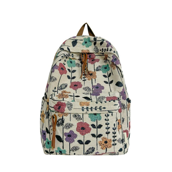 Blumenmuster Canvas Rucksack Karnz