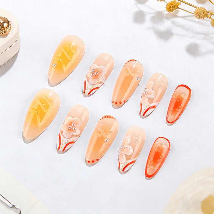 Floral Gel Press-On Nail Set Karnz