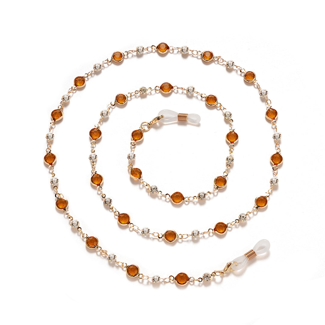 Elegante Strass- und Edelsteinkette für Brillen Karnz