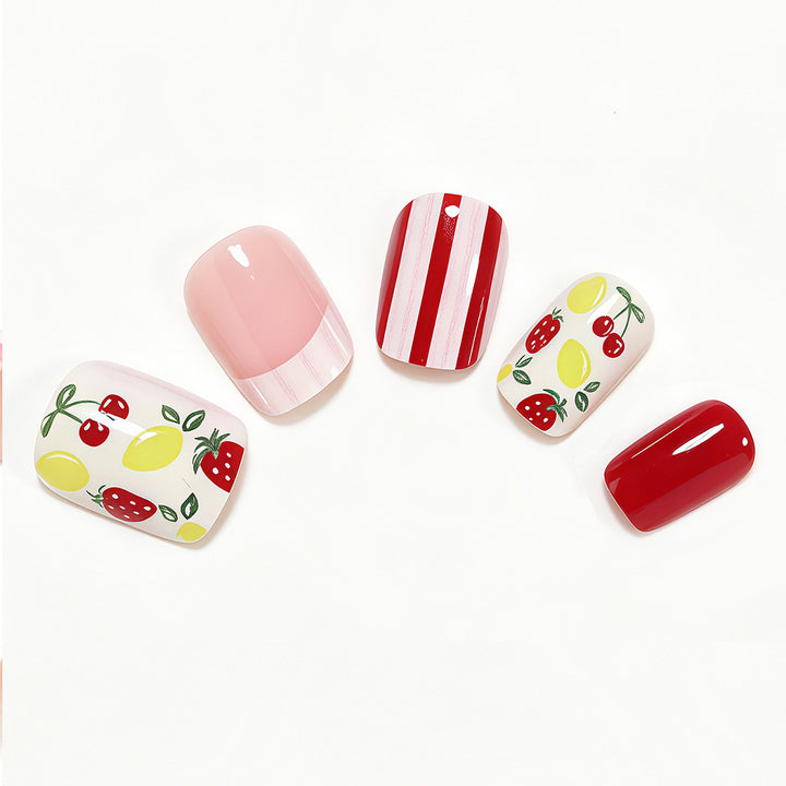 Kreative Frucht Themen Press-On Nagelkunst Karnz