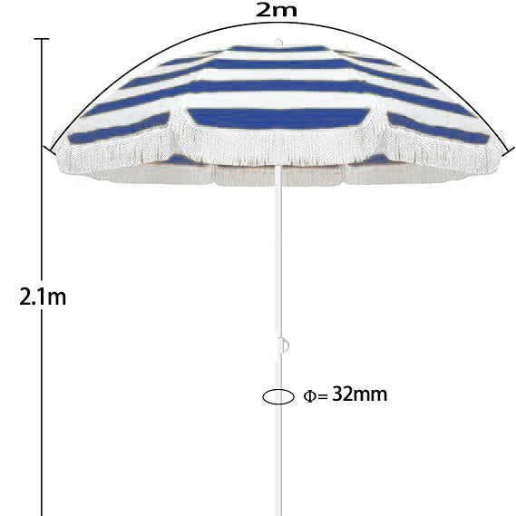 Damen Sonnenschirm mit stylishen Quasten Karnz