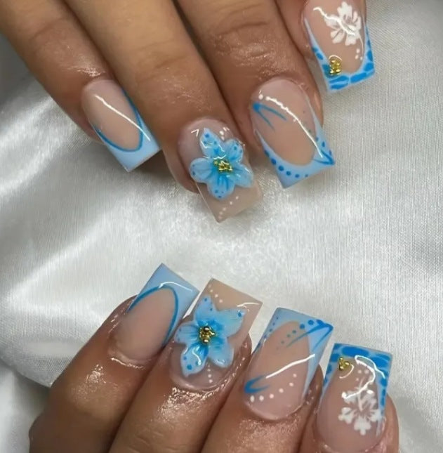 Elegante Lange Acryl Nagelverlängerungen Karnz