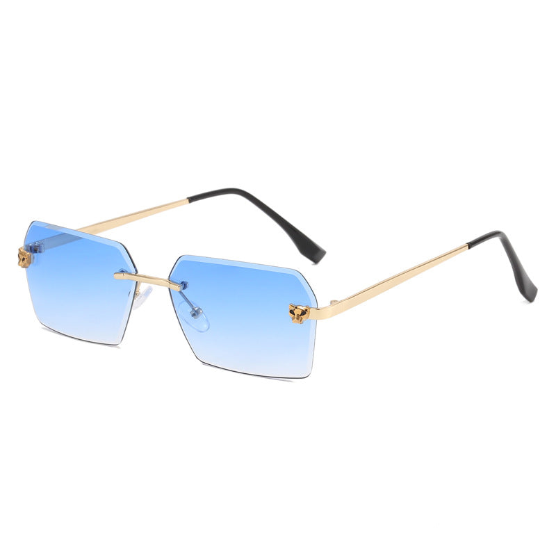 Damen modische quadratische Sonnenbrille mit elegantem Metallrahmen Karnz