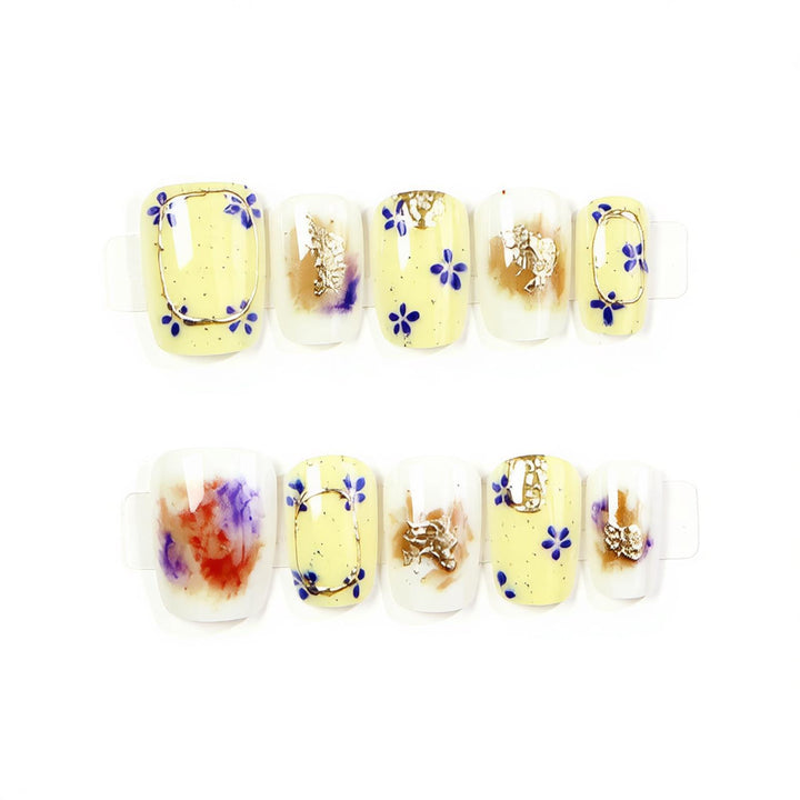 Floral Dekorative Press-On Nagelkunst Set Karnz