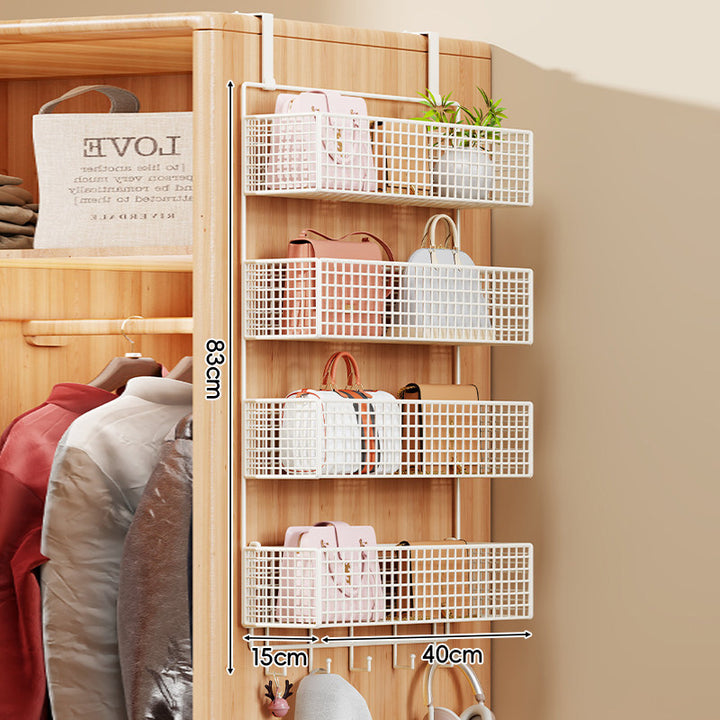 Über-die-Tür Multi-Ebenen Metall Gitter Hängende Aufbewahrungsorganisation