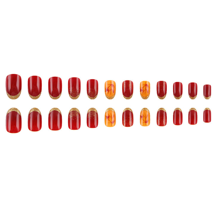 Elegante herbstliche Gel-Nagelkunst Karnz