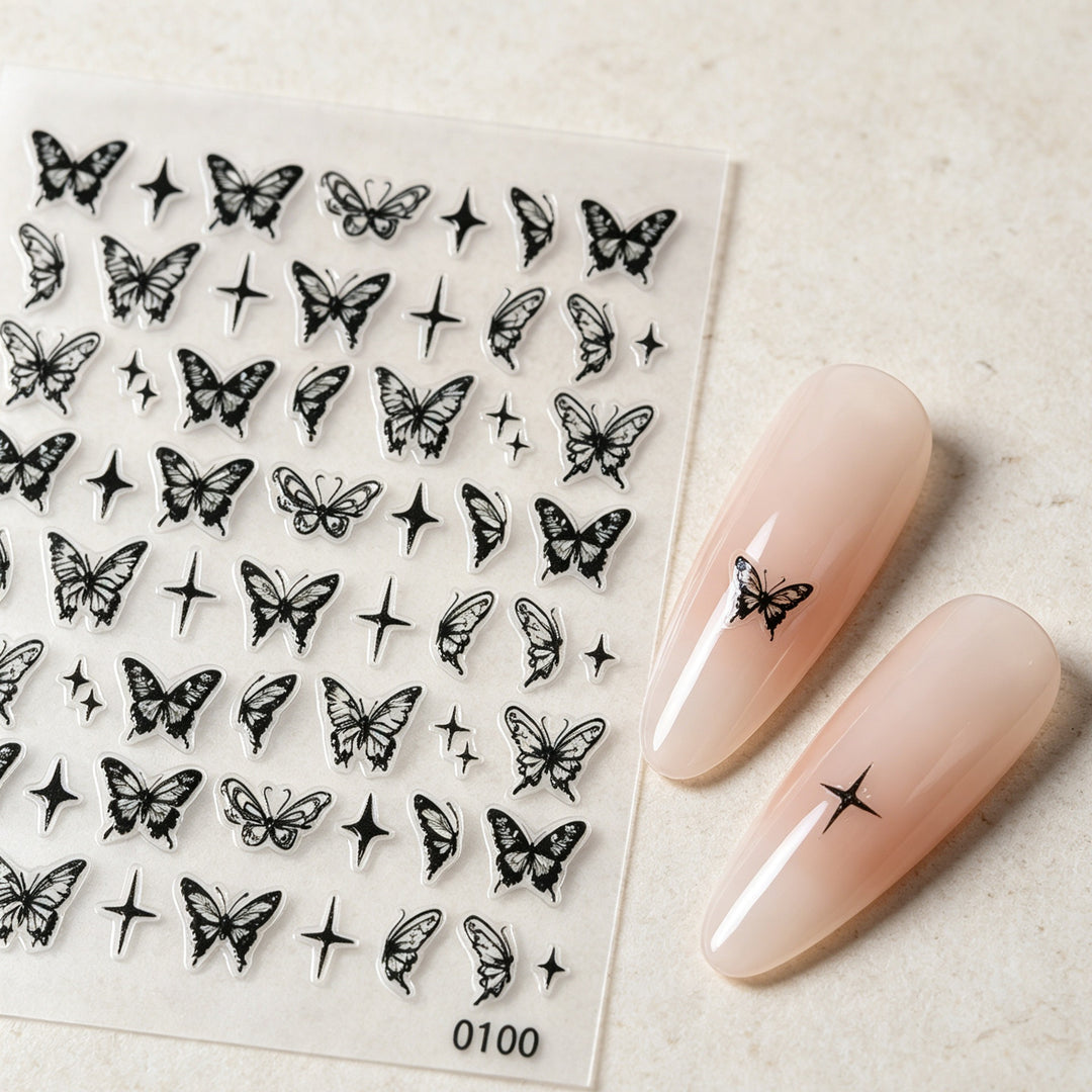 Schmetterling Nagelkunst Aufkleber