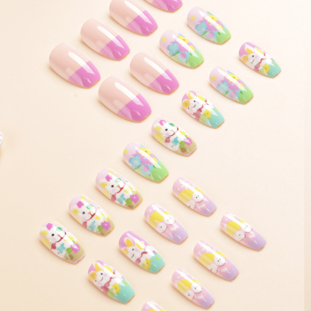 Künstlerische Frühlings-Thema Press-On Nagelkunst Karnz