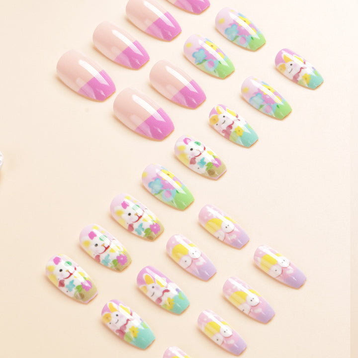 Künstlerische Frühlings-Thema Press-On Nagelkunst Karnz