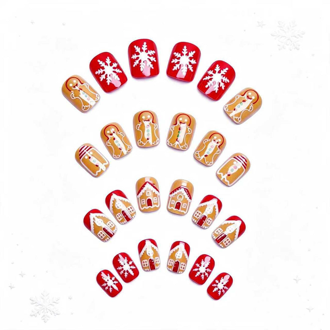 Kunstnägel Im Weihnachtlichen Lebkuchenhaus-Design Karnz