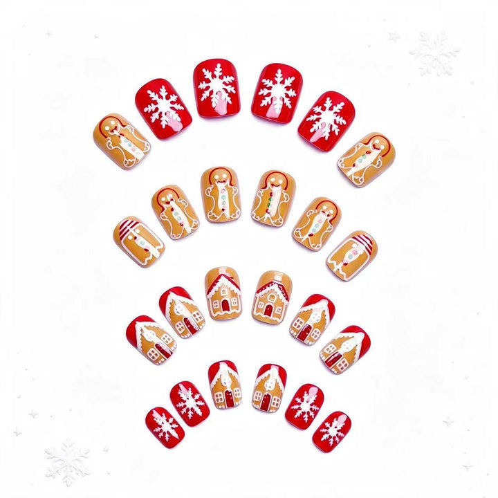 Kunstnägel Im Weihnachtlichen Lebkuchenhaus-Design Karnz