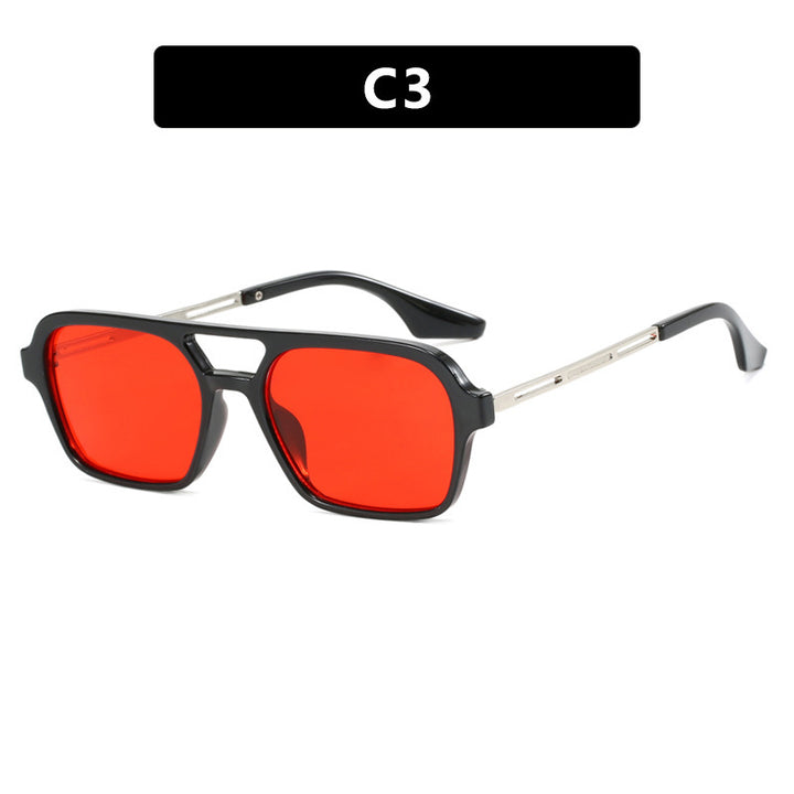 Damen auffällige quadratische Sonnenbrille mit transparentem Rahmen Karnz