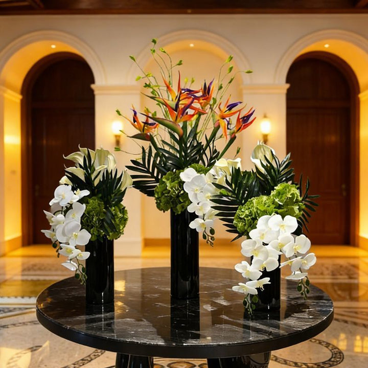 Elegantes Faux-Orchideen-Blumenzentrum