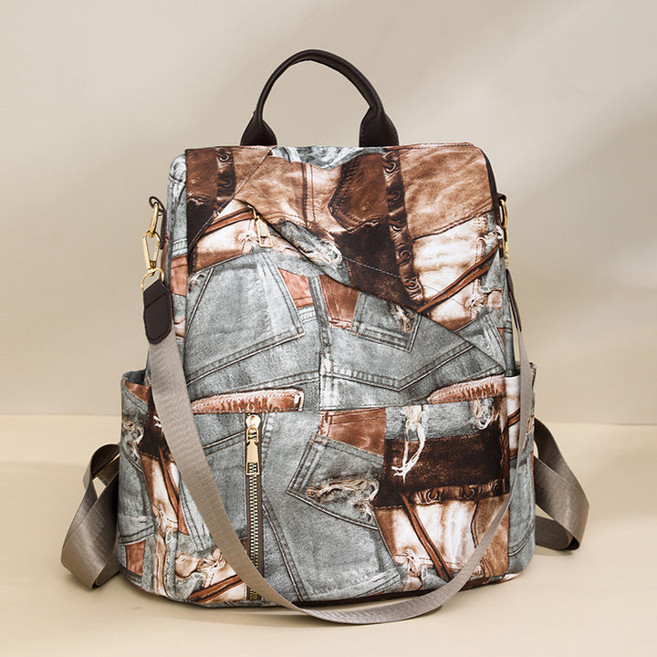Stylischer Denim-Muster-Rucksack Karnz