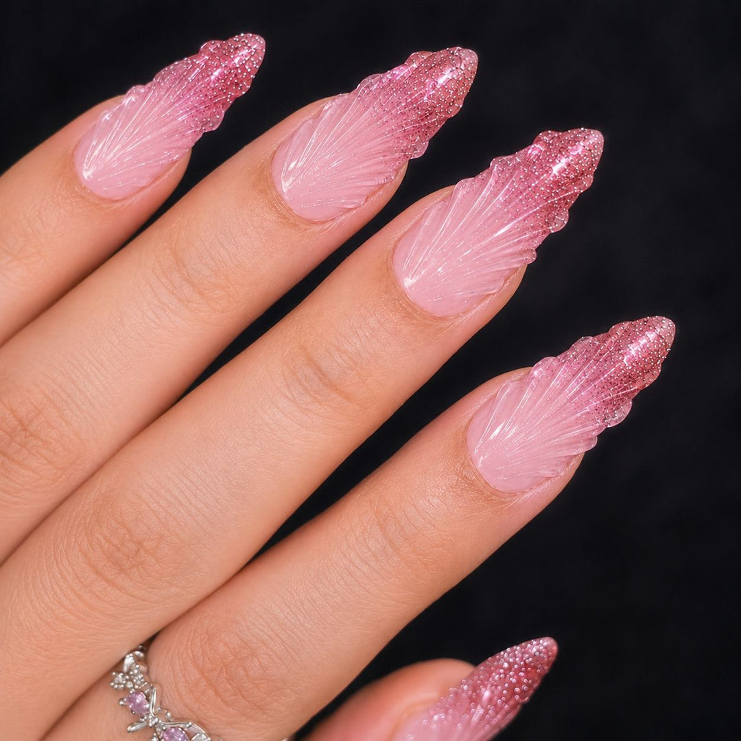 Premium Kunstnägel mit Glitzer Karnz