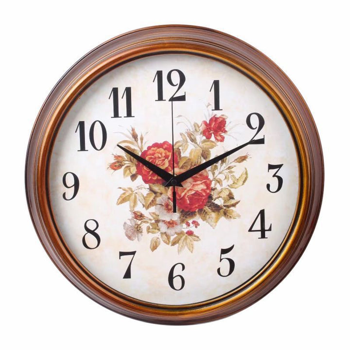 Vintage Wanduhr mit Floraler Dekoration Karnz