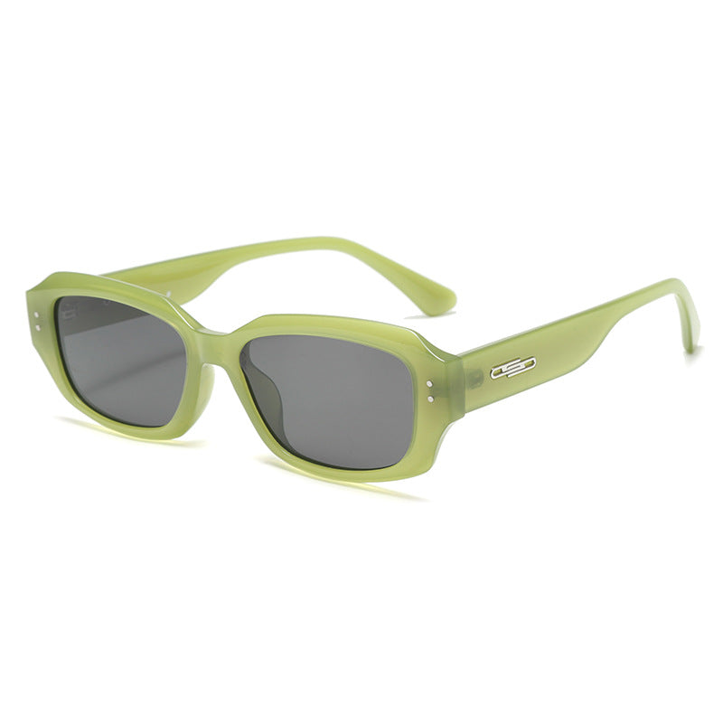 Damen modische quadratische Sonnenbrille mit innovativem transparentem Rahmen Karnz