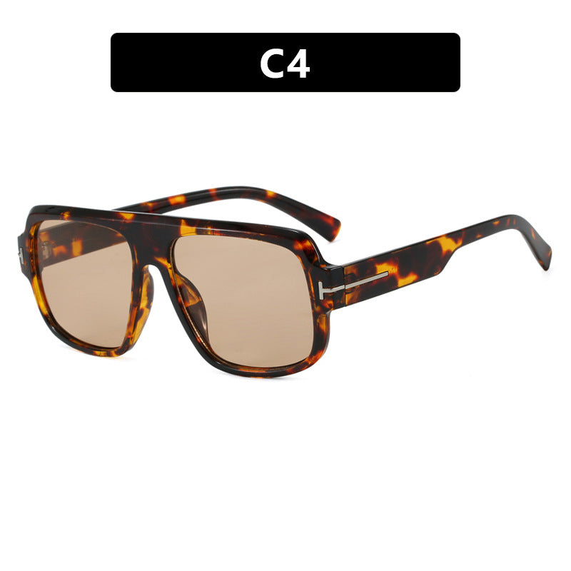 Damen modische quadratische Sonnenbrille mit trendigem Schildkrötenmuster Karnz