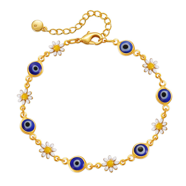 Floral Evil Eye Charm Fußkette Karnz