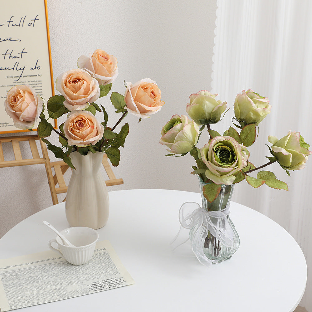 Künstliche Seidenrose mit filigranen Blüten Karnz
