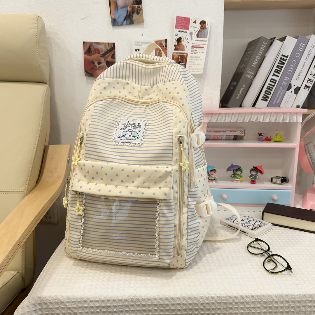 Trendige gestreifte Schulrucksack Karnz