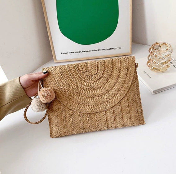 Damen Clutch aus geflochtenem Naturmaterial Karnz