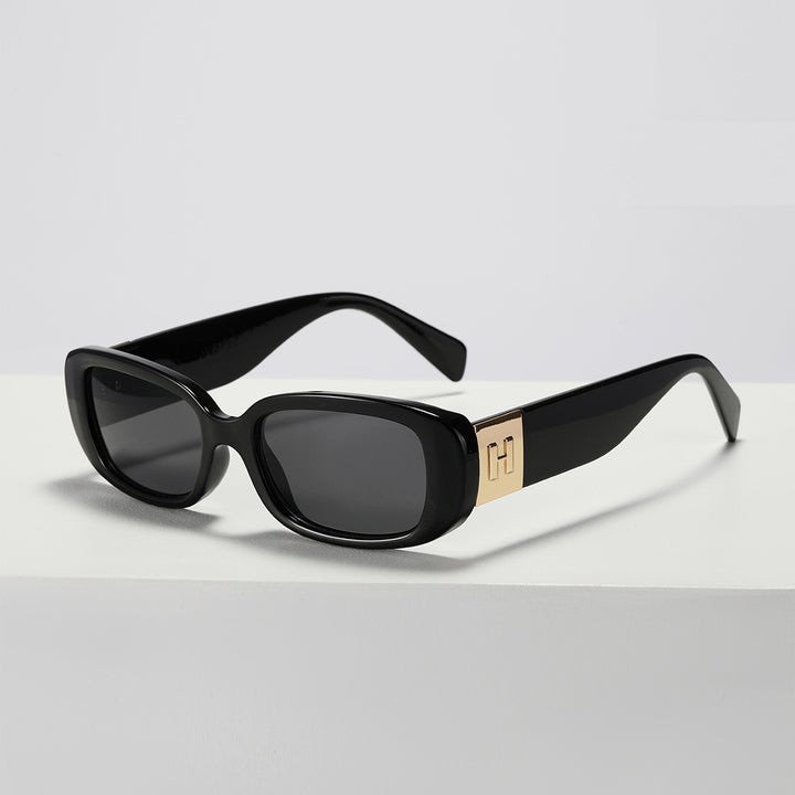 Damen modische Sonnenbrille mit ergonomischem Kunststoffrahmen und breiten UV-Schutz Gläsern Karnz