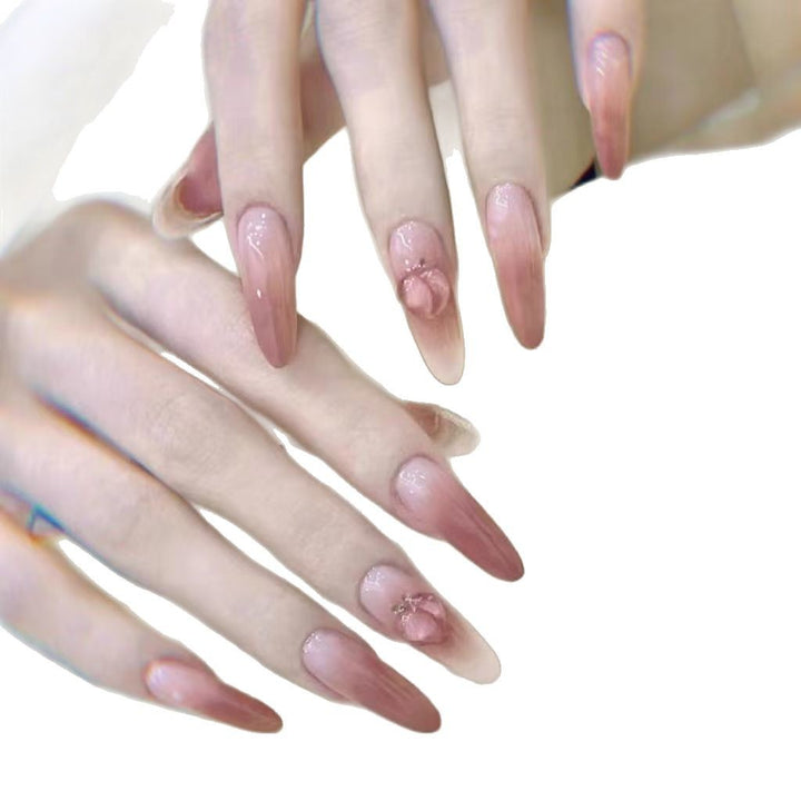 Kunstfingernägel Im Eleganten Ombre-Design mit Fruchtakzenten Karnz