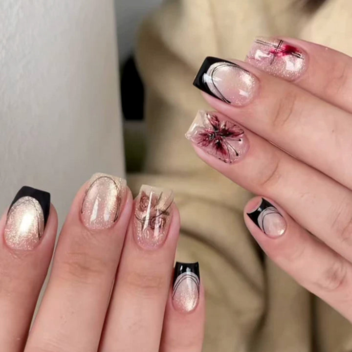 Floral Künstlerische Acryl Nagelkunst Erweiterungen Karnz