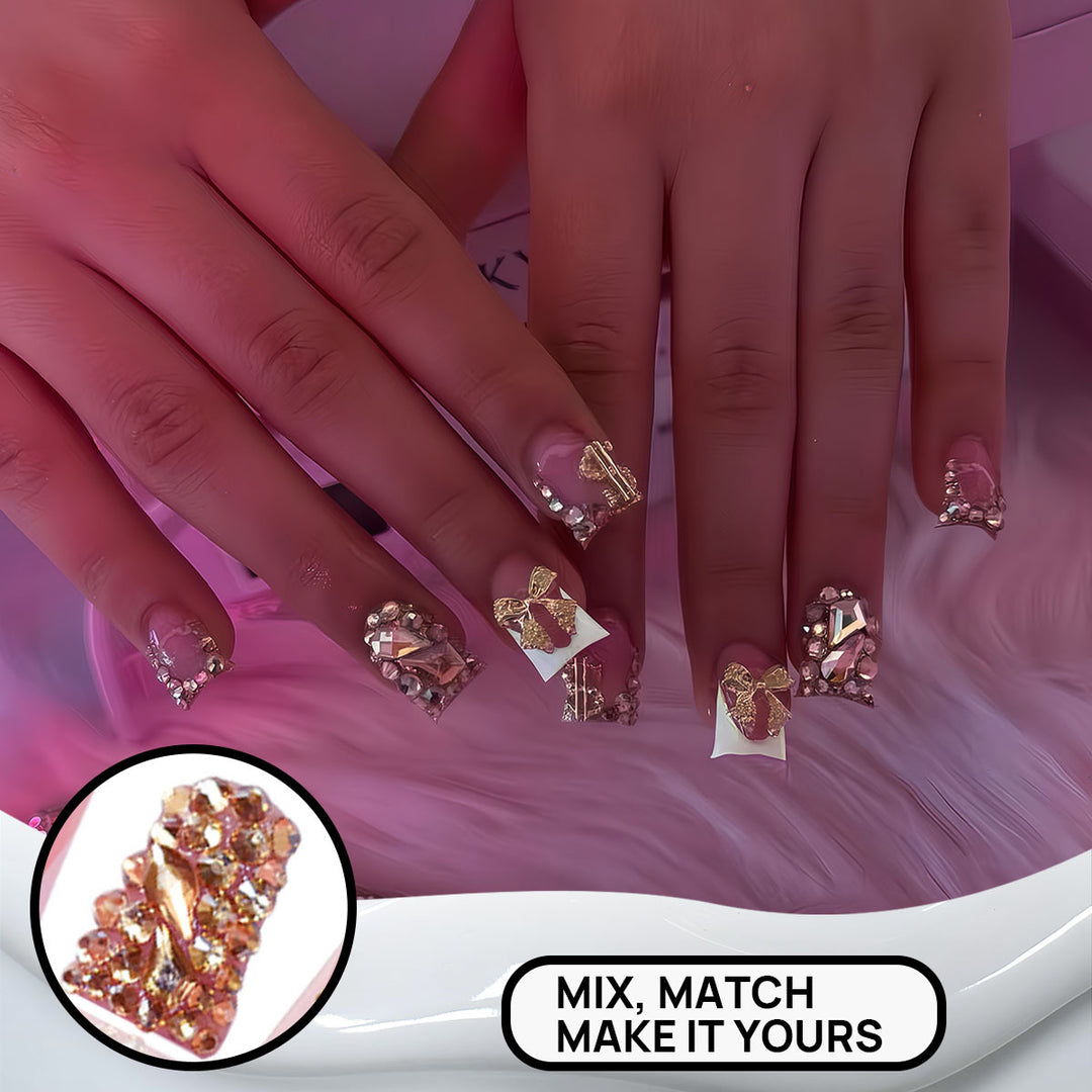 Dekorative kristallverzierte Nagelkunst Karnz