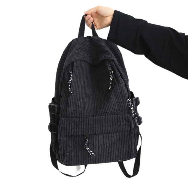 Cord-Rucksack mit Funktionalen Reißverschlusstaschen und Verstellbaren Trageriemen Karnz