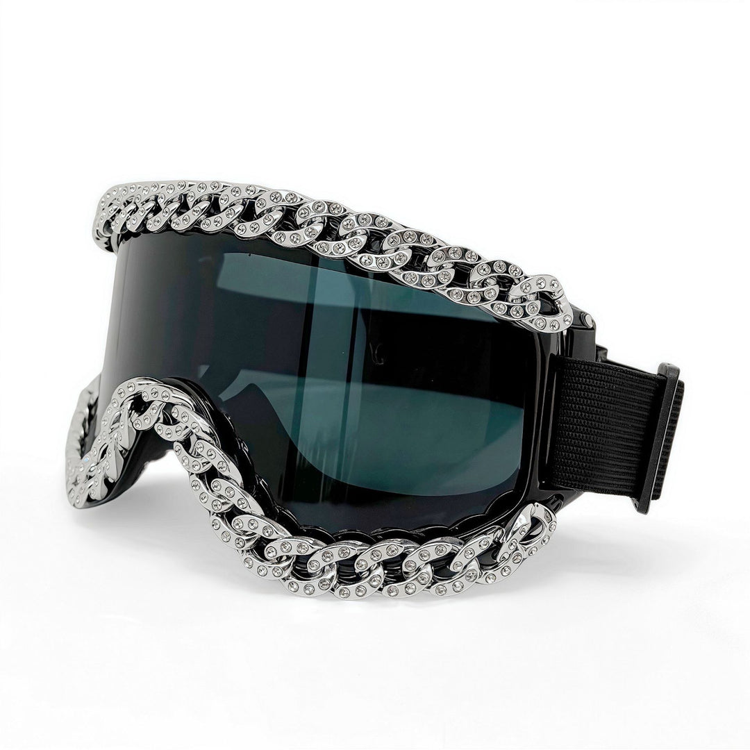 Unisex Skibrille mit funkelndem Kristallrahmen Karnz