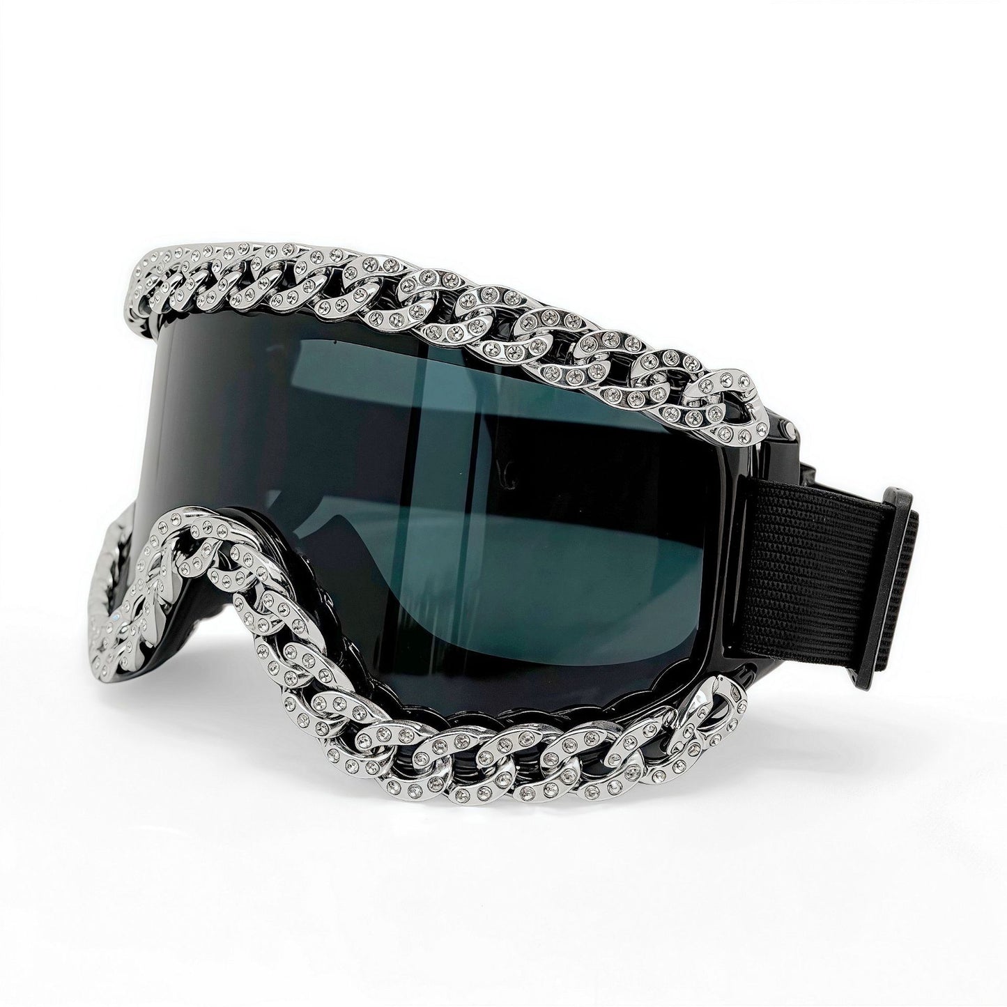 Unisex Skibrille mit funkelndem Kristallrahmen Karnz