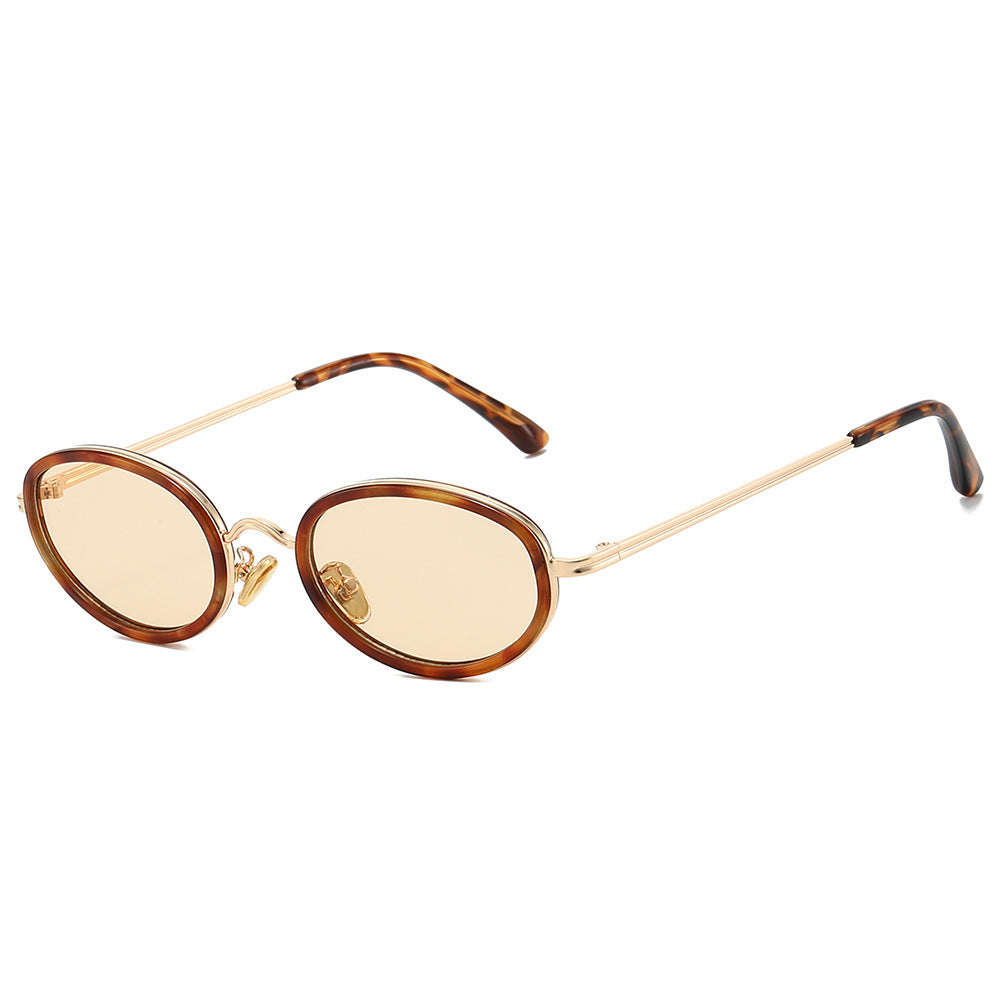 Damen modische Sonnenbrille mit hochwertigem Rahmen und runden Gläsern Karnz