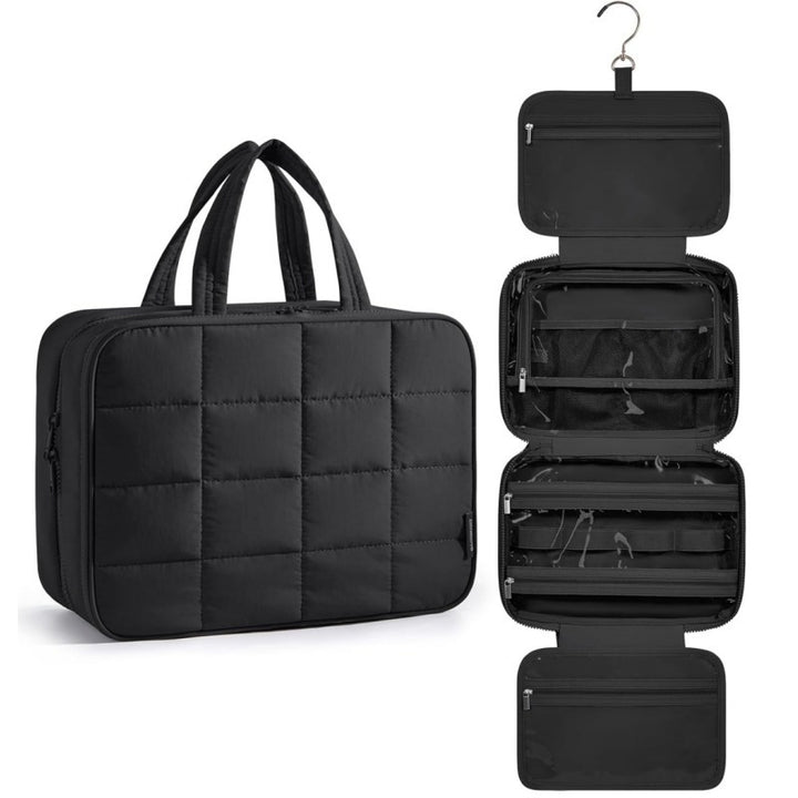 Schmuck-Organizer Tasche mit Abnehmbarem Haken und Transparenter Fächeraufteilung Karnz