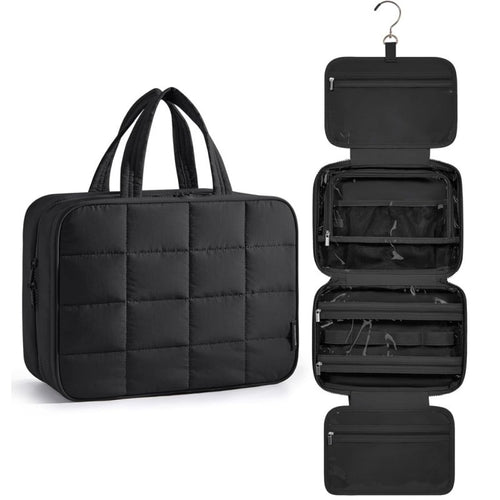 Schmuck-Organizer Tasche mit Abnehmbarem Haken und Transparenter Fächeraufteilung Karnz