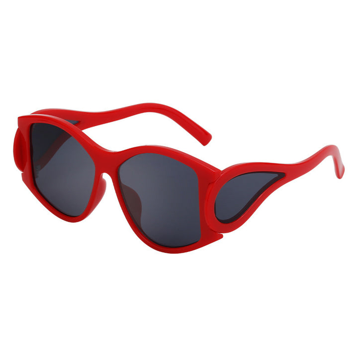 Damen moderne Cat-Eye Sonnenbrille mit einzigartigem Rahmen und UV-Schutz Karnz