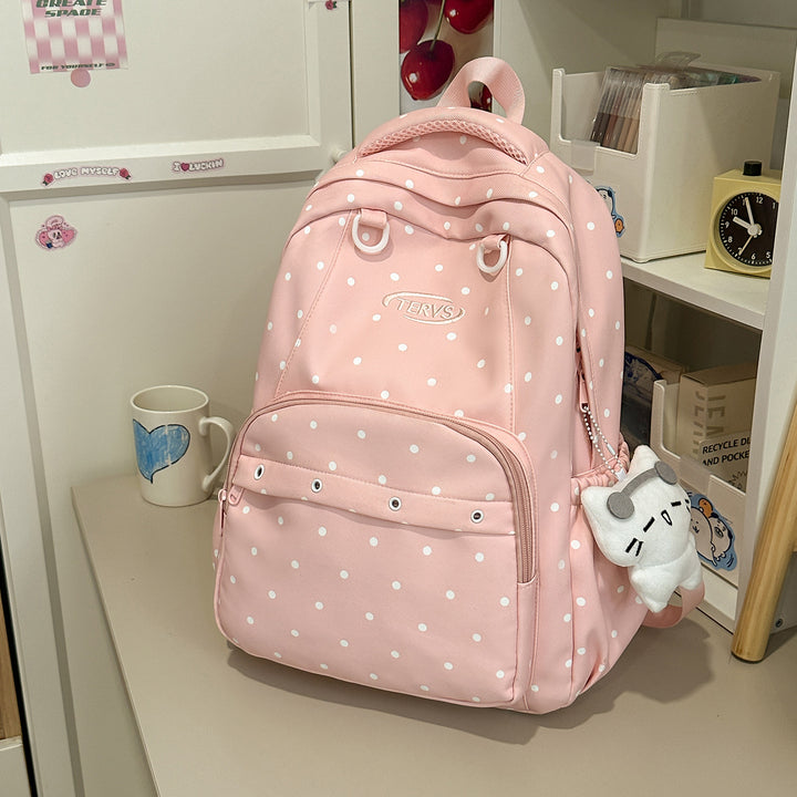 Polka-Dots-Muster-Rucksack mit Zubehör Karnz