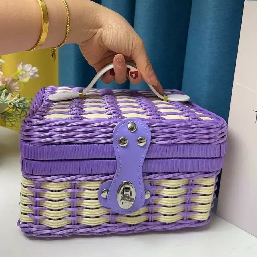 Damen Robuster Rattan Aufbewahrungskoffer Karnz