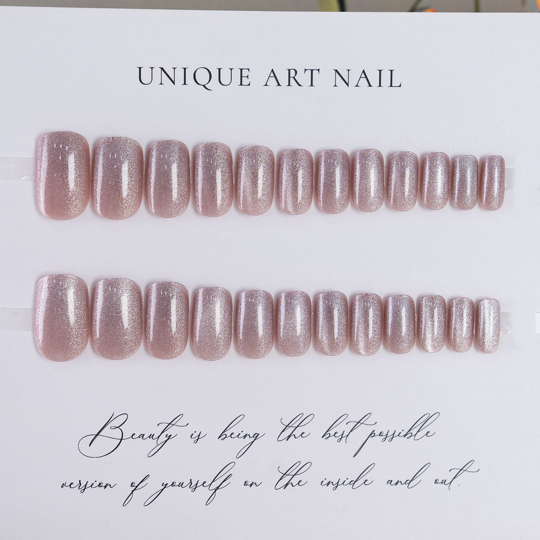Elegantes Press-On-Nägel-Set mit einzigartigem Glitter-Design