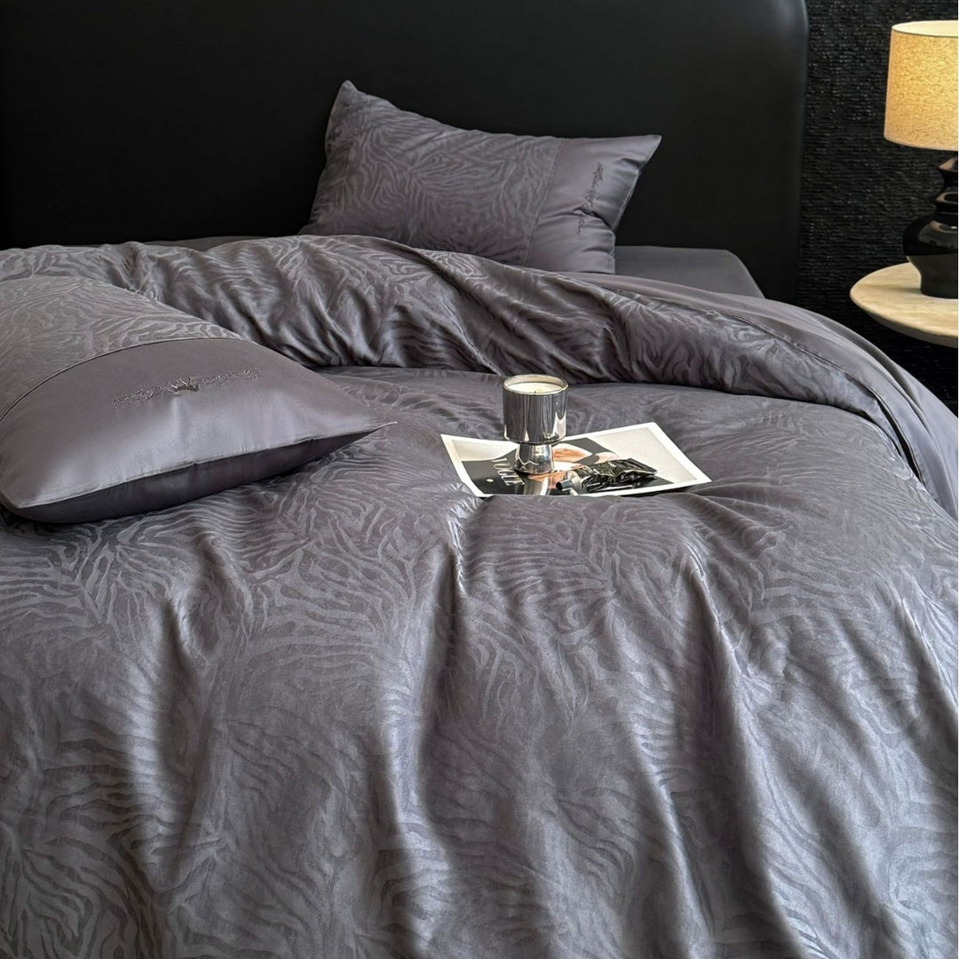 Bettbezug-Set aus Baumwoll-Satin mit dezenter Zebrajacquardstruktur Karnz