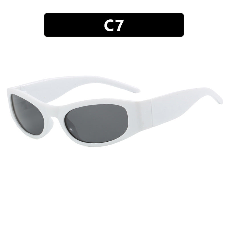 Damen sportliche Sonnenbrille mit breitem Rahmen und UV-Schutz Karnz