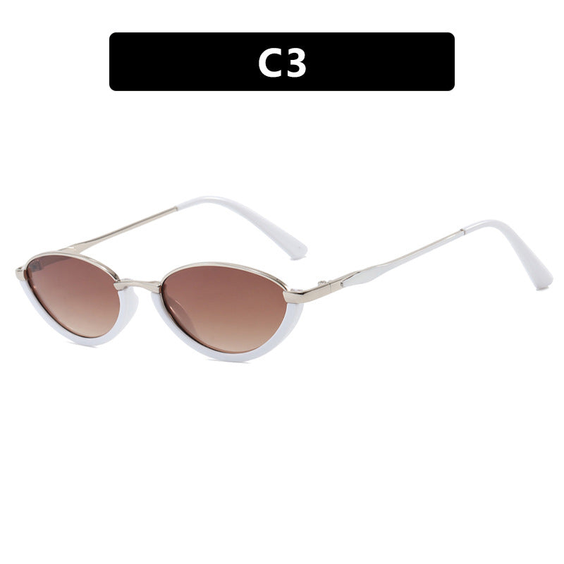 Damen modische Cat-Eye Sonnenbrille mit zweifarbigem Rahmen und UV-Schutz Karnz