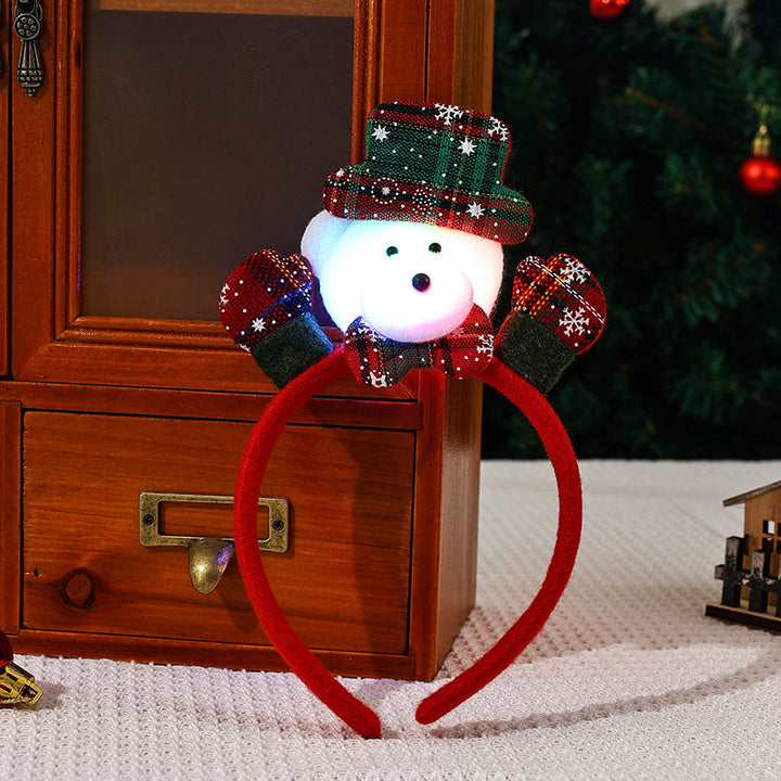 LED Leuchtender Weihnachts-Haarreifen mit Rentier-Motiv Karnz