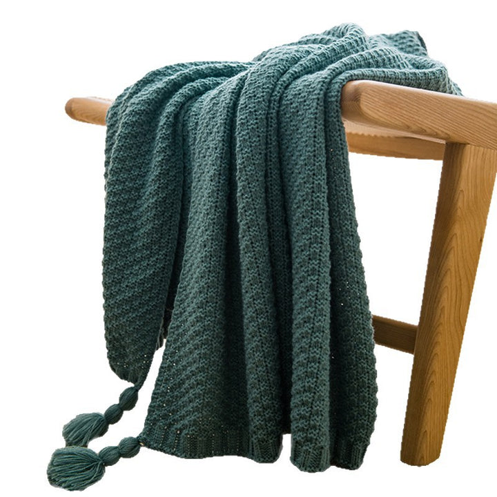 Weiches strukturiertes Strickwurfdecke