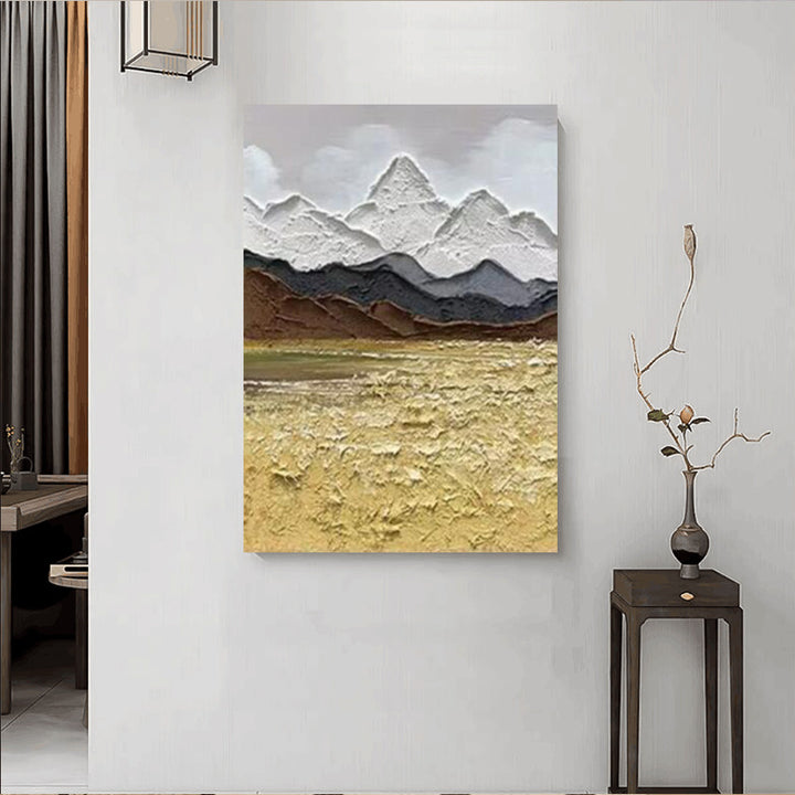 Zeitgenössische texturierte Berglandschaft Kunstwerk