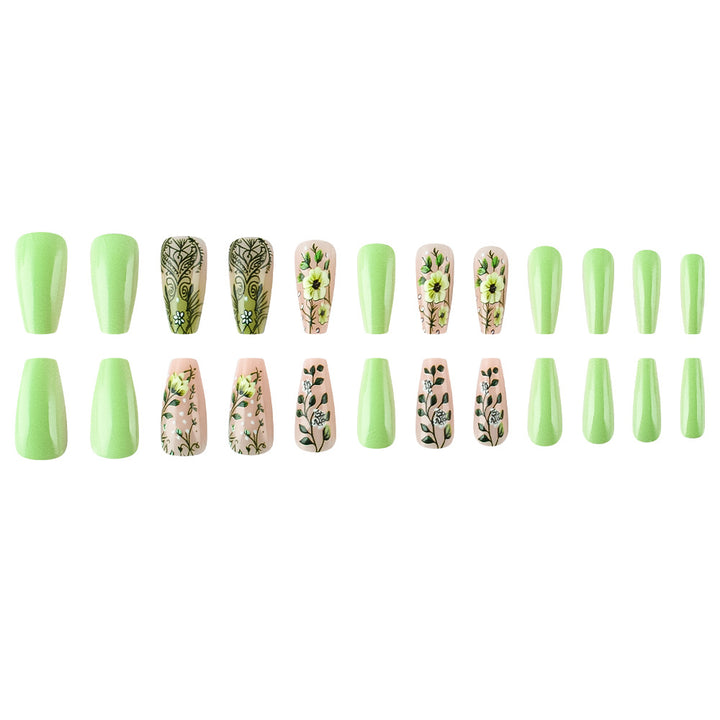 Florales gemustertes Gel-Nagelkunstset Karnz