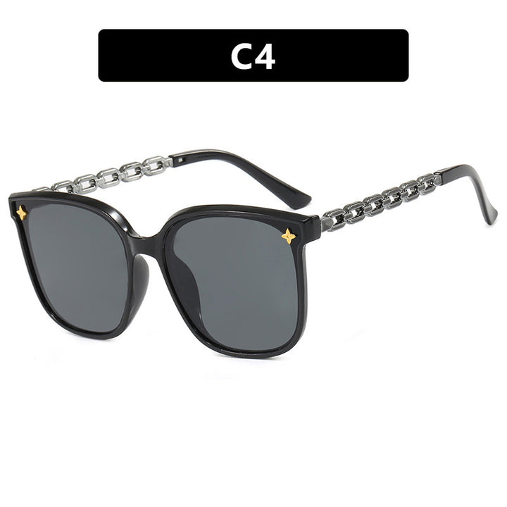Damen modische Sonnenbrille mit stilvollen Kettenakzenten Karnz