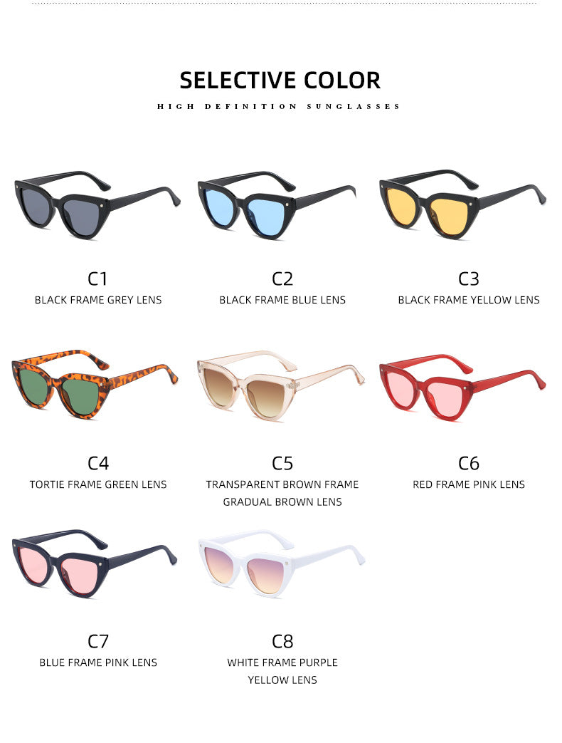 Damen Cat-Eye Sonnenbrille mit markantem Tierschrift-Muster Karnz