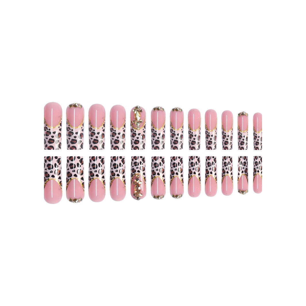 Luxuriöse Leopard-Print Press-On Nail Extensions Karnz